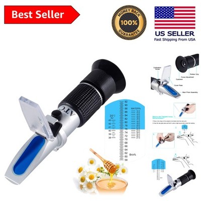 Precision Honey Refractometer with ATC - 58-90% Brix Scale, 0.2% Resolution