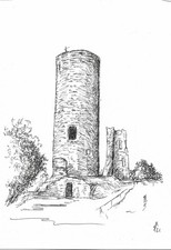Original Tuschezeichnung der Burg Merenberg h...