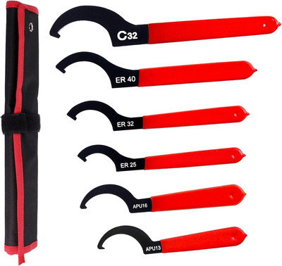 Coilover Spanner Wrench, 6Pcs Universal Adjustment Shock Steel Spanner Hook Wren