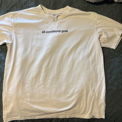 Nike ACG Dri-FIT White Goat Graphic Print Crew Neck T-Shirt Men's L