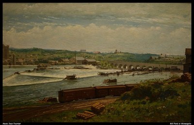 Alexis Jean Fournier Mill Pond at Minneapolis O 1 Vintage Kunstdruck Poster Wand