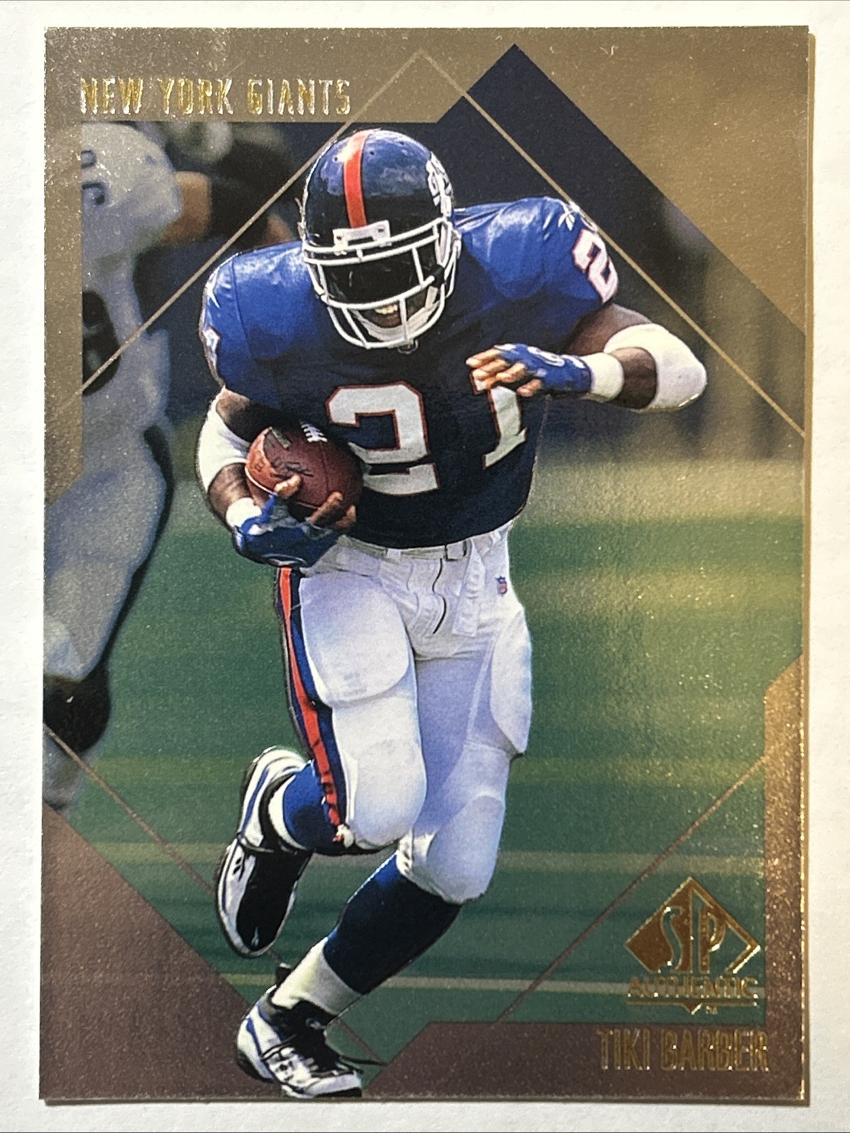 1997 SP Authentic Tiki Barber RC, Card #137, New York Giants