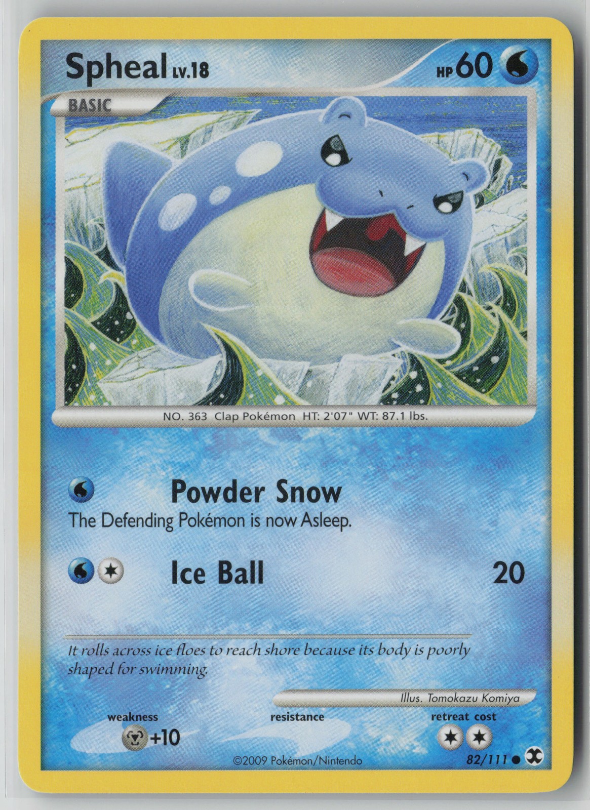 Spheal 82/111 Pokemon TCG Rising Rivals Common Card Lightly Played (LP) 1