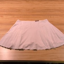 CALIA Women's Golf Skort L White Side Pleat w/ Back Zipper Pocket