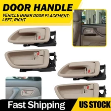 Set of 4 Inner Interior Door Handle Beige w/Bezel For 2001-2007 Toyota Sequoia