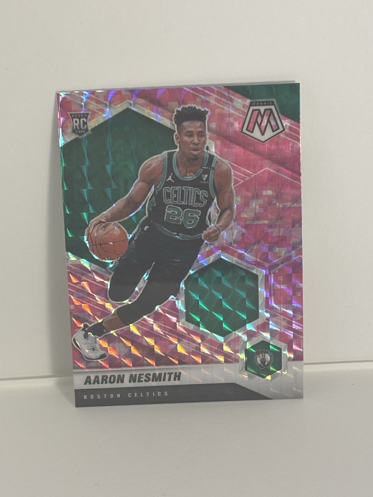2020-21 Panini Mosaic Pink Camo Prizm Rookie Aaron Nesmith #227 Celtics
