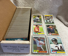 1981 Topps Football Complete Set 1-528 Kellen Winslow Joe Montana Rookie Payton