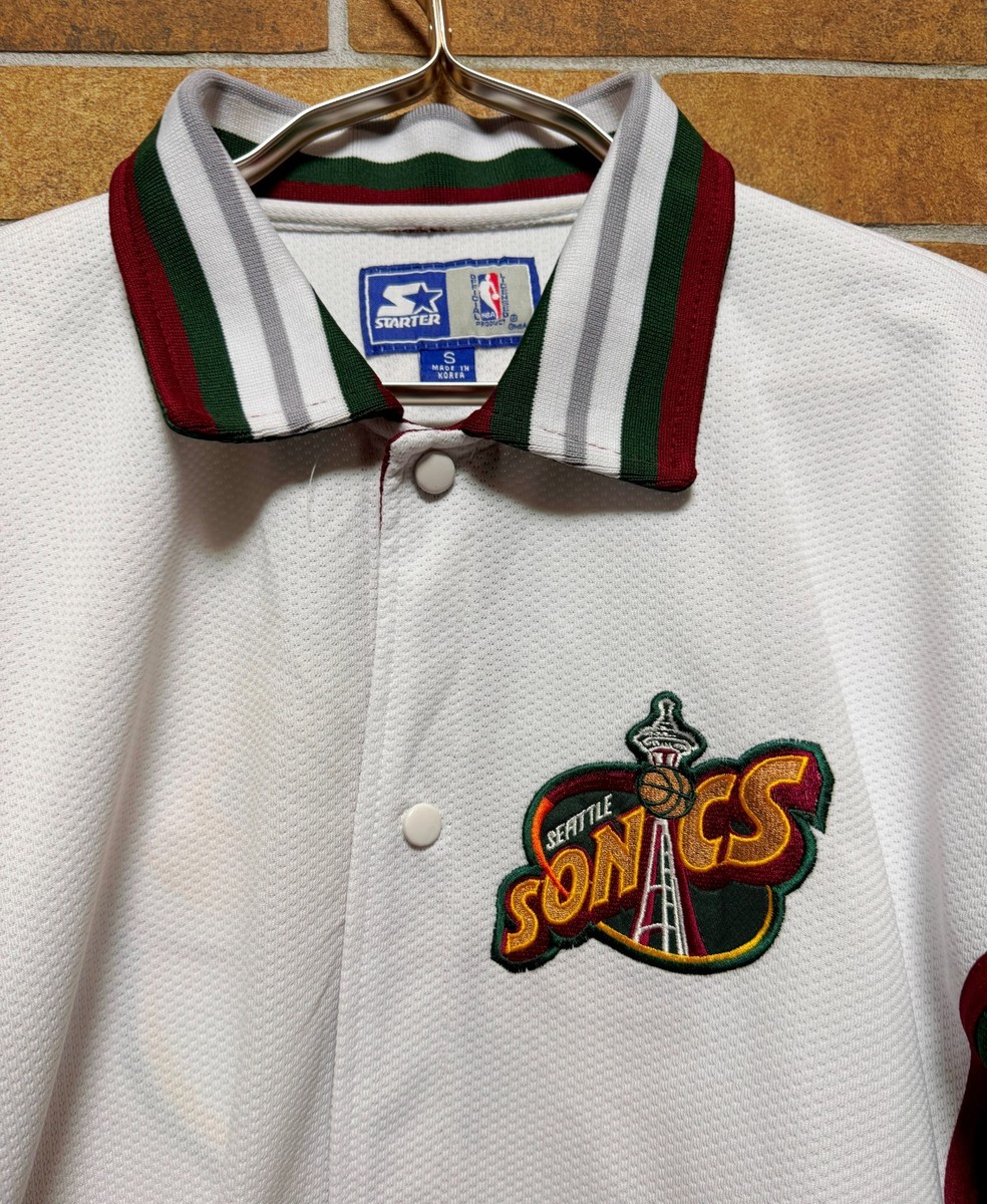 SEATTLE SUPERSONICS 1990`S BASKETBALL WARM UP SHIRT JERSEY STARTER