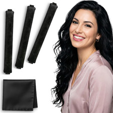 Heatless Curls Overnight, Rods for Blowout Look, 3 Set, Black