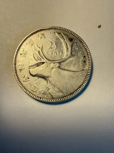 *SILVER*  1949 - Canada 25 Cents/Quarter - 0.800 Silver Coin