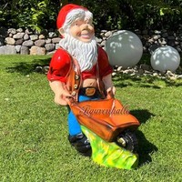 Gartenzwerg Schubkarre Zwerg Garten Gartenfigur Figur Statue Karre Deko Witzig G