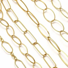 1m Stainless Steel DIY Chains Accessories Gold-plated Suitable for Making