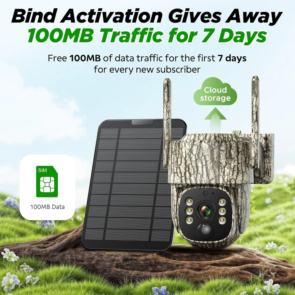 4G LTE Security Camera with SIM Card & Solar Panel Outdoor PTZ Camera Solar IP66 - Image 4 of 4