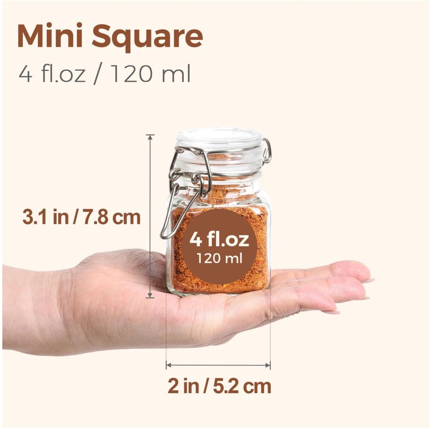 Glass Spice Jars Set - Farmhouse Pantry Decor