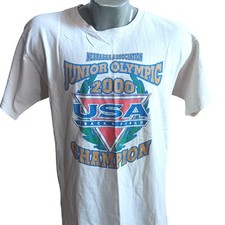 Large T-shirt Vintage 2000 Nebraska Junior Olympic USA Track Field Champion Y2K