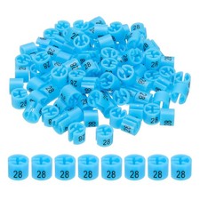 100 Pcs Clothes Hanger Marker Number 28 Tag Fit 3mm Rod Garment Size Tag Blue