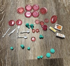Vtg 1994 Barbie So Much To Do Kitchen Parts/Food Lot- 32 pieces