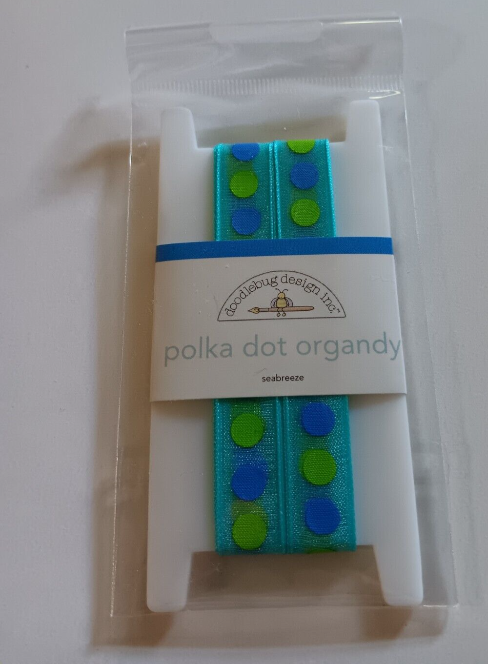 Doodlebug Ribbon Spool Polka Dot Organdy Seabreeze Blue Green | eBay
