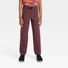 Boys' Pull-On Utility Pants - Cat  Jack  Burgundy 12