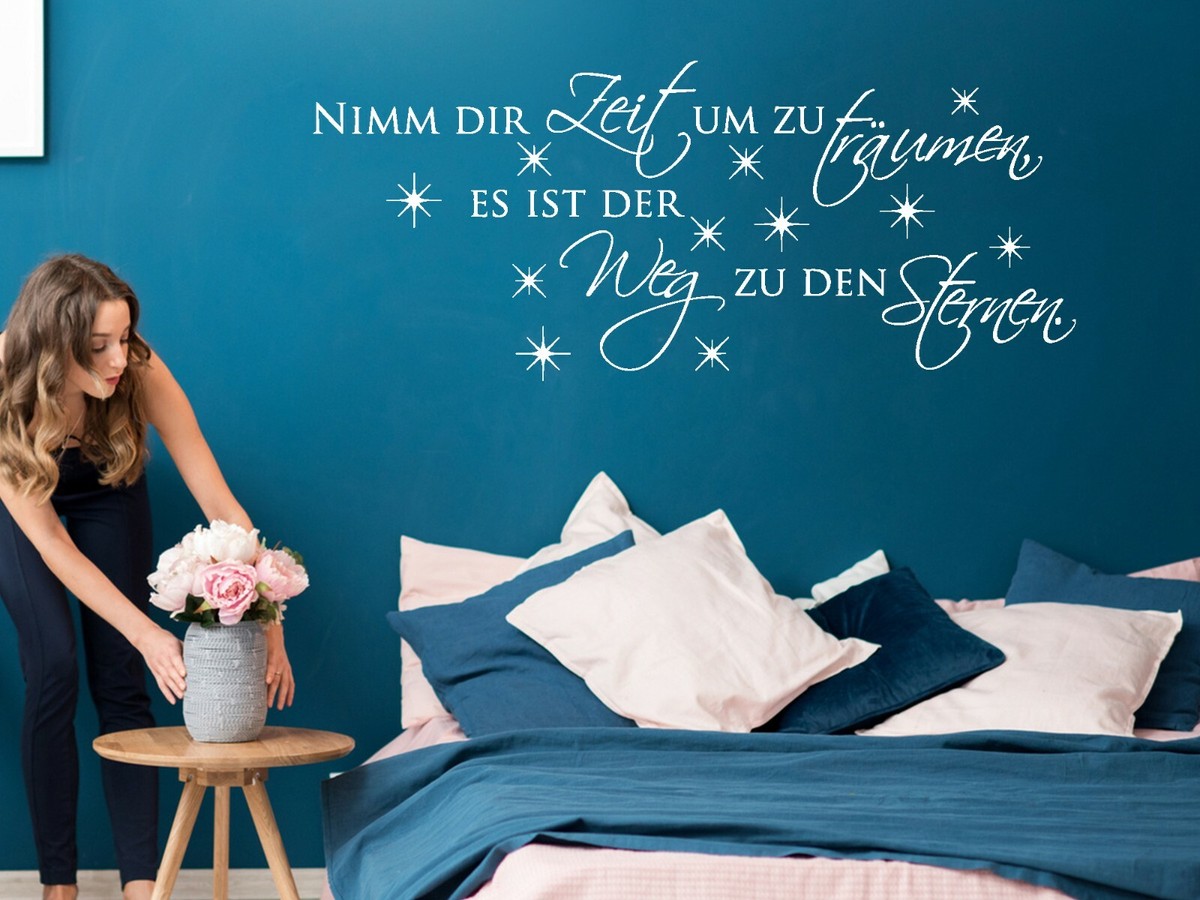 wandtattoo nimm dir zeit um zu träumen schlafzimmer spruch wandspruch  aufkleber