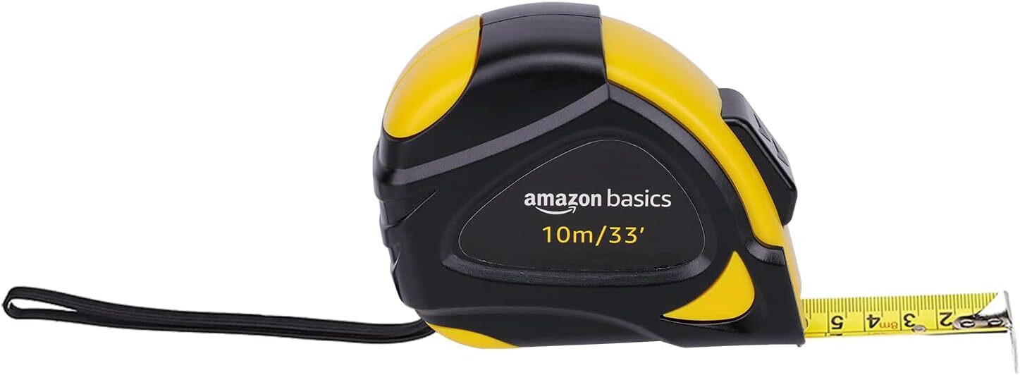 Amazon Basics metro per misurazione, autobloccante, 10 m, con scala 10 m