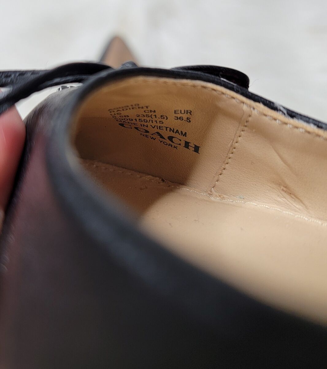 Coach Annabel Black Ballet Leather Pointed Toe Flat Shoes Coach Annabel Black Ballet Leather Pointed Toe Flat Shoes