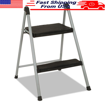 2-Step Folding Step Stool 200 lbs Capacity Lightweight Slip-Resistant Compact US