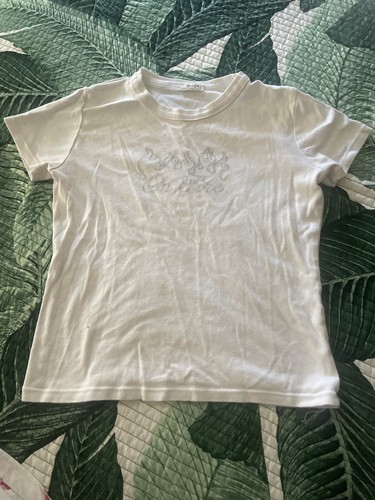 Lot De 2 T-shirts Justice Pour Fille Taille 10 - Manches Courtes Blanc Et Rouge Noël - Occasion Très Bon état
