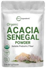 Micro Ingredients Organic Acacia Senegal Powder 2 Pounds 32 Ounce Instant Sol...