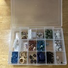 Mixed Lot Of Beads Glass Stone & Other Jewelry Craft Items