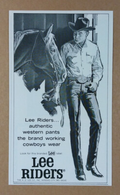 1966 Lee Rider Jeans cowboy horse illustration vintage print