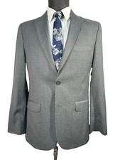 CALVIN KLEIN Mens Gray 2 Button SLIM FIT Suit Blazer Sport Coat Jacket 36R