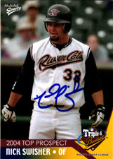 Nick Swisher Signed 2004 MultiAd Sports PCL Triple A Top Prospects #33 Rivercats