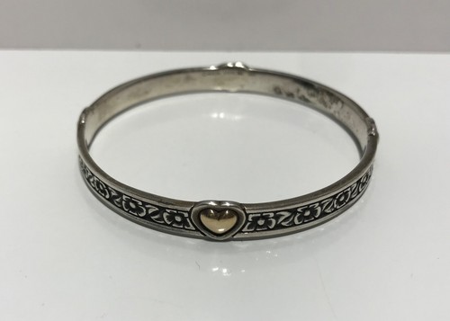 James Avery Sterling & 14K Herz aus Gold Blume Armreif Armband NICHT MEHR HERGESTELLT 8" - Bild 4 von 12