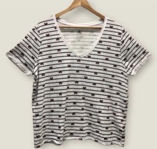 Disney Minnie Mouse Ears  Bows Shirt Size XL White Black  Red