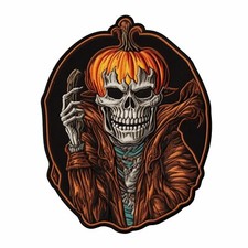 Halloween Patch Iron-on Applique Costume Pumpkin Skeleton Scary Decorative