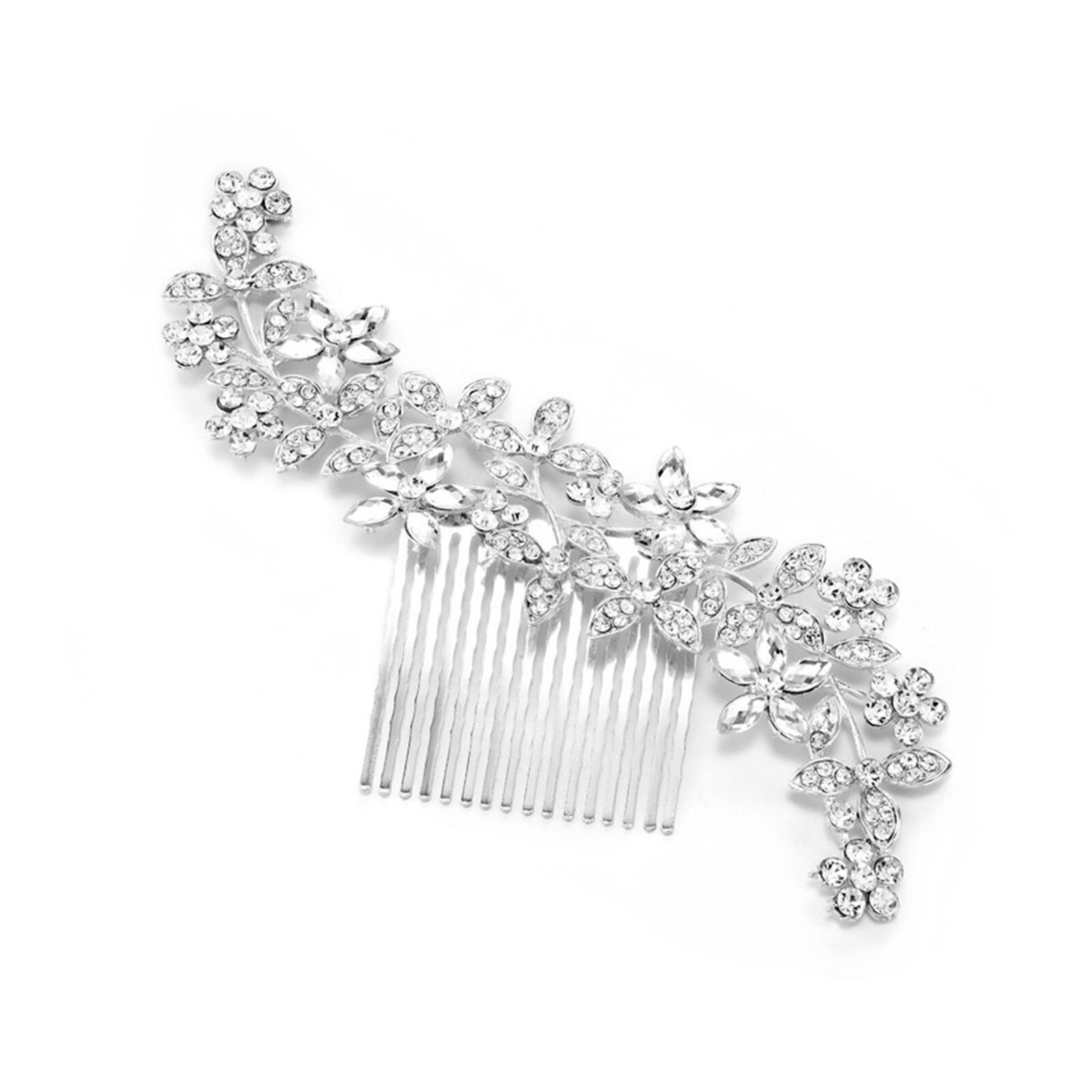 1Pc Crystal Flower Bridal Hair Comb Pins Clips Diamante Wedding Hair