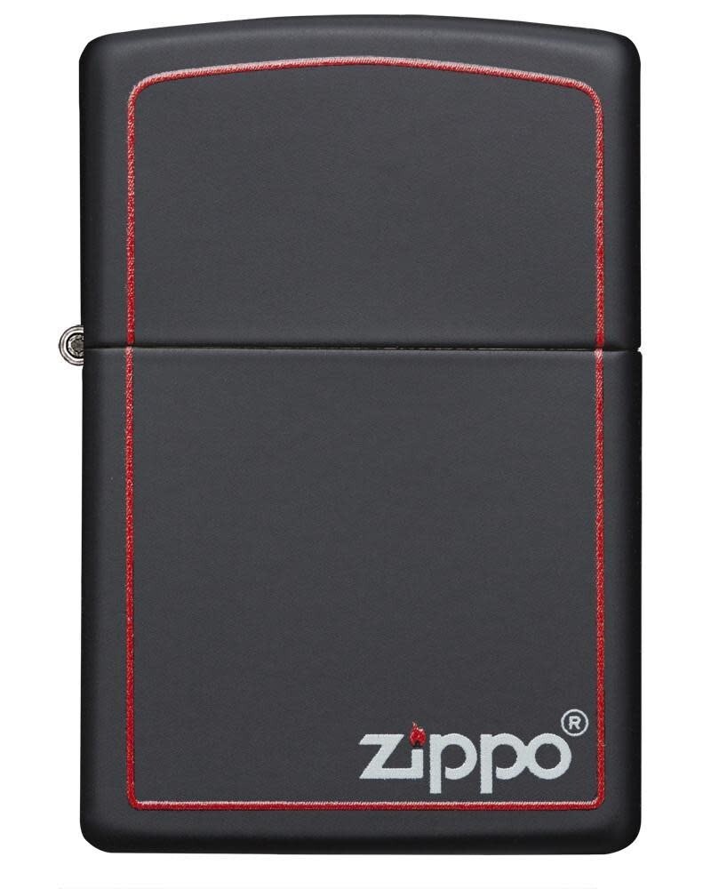 Zippo 218ZB, Classic Black Matte Lighter With Red Border , Zippo