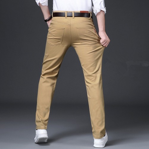 Mens Chino Trousers Slim Fit Chinos Casual Cotton Stretch Cargo Pants Work Jeans - Picture 22 of 30
