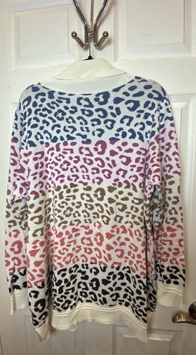 Soft Surroundings Size XL Leone Jacquard Cheetah Animal Print Turtleneck Sweater - Picture 2 of 7