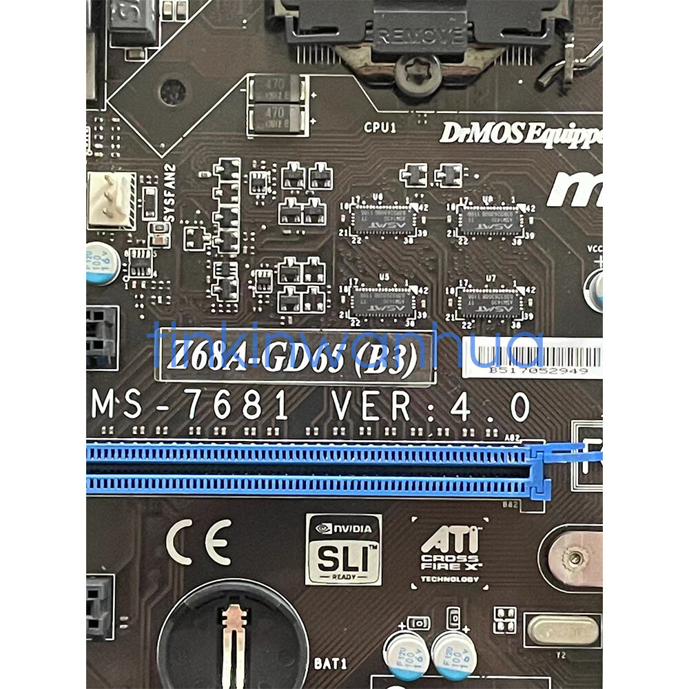 For MSI Z68A-GD65(B3) Motherboard MS-7681 VER：4.0 LGA 1155 DDR3