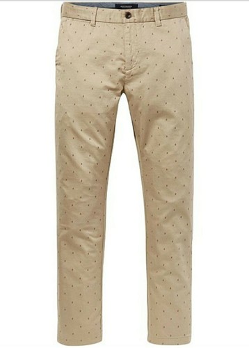 Beige Chino Jacquard Pants 