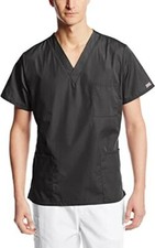 Cherokee Originals Unisex V-Neck Scrubs Shirt, Black, X-Large