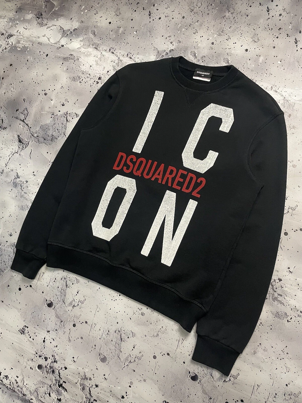 Rara felpa DSQUARED2 ICON grande logo ragazzo bambino taglia 14 anni