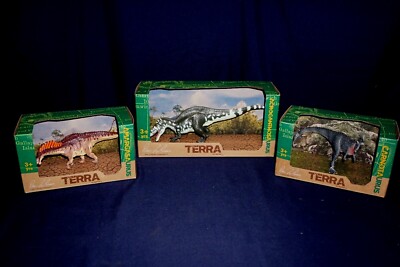 TERRA BY BATTAT X3 DINOSAURS FIGURES CARNOTAURUS ACROCANTHOSAURUS AMARGASAURUS