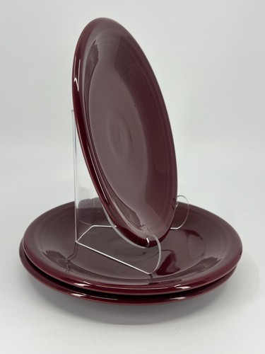Set of 3 Fiestaware Fiesta Salad Dessert Plate Claret Maroon Bread Plates 7"D - Picture 10 of 21