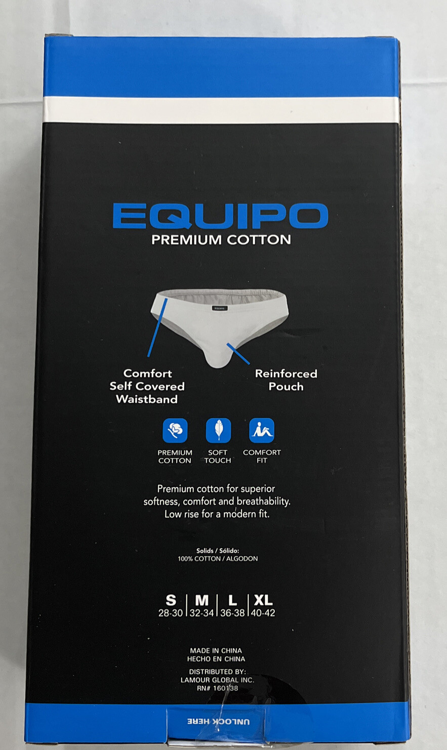 Men's Equipo 5Pack Bikini Briefs Black XL No Fly Premium Cotton