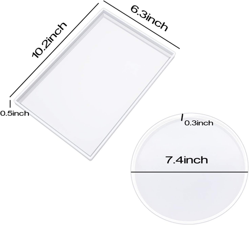 2Pack Large Resin Mold,Oversized Silicone Tray Molds for Epoxy Resin,Include Rou - Picture 5 of 12