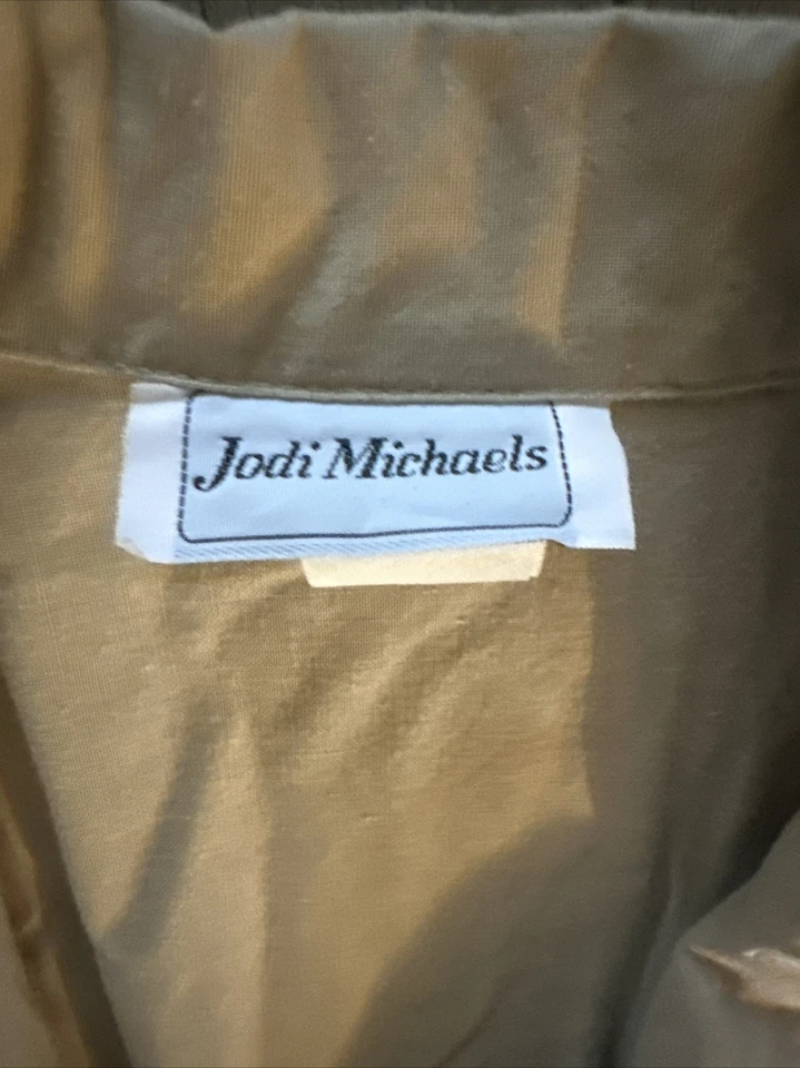 Mono Mameluco Doble Caqui Vintage Jodi Michaels Talla 7 Mujer Manga Corta Foto 2 de 4