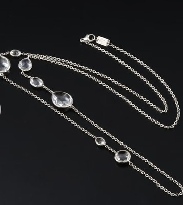 IPPOLITA ROCK CANDY 925 SILBER 7 STATIONEN KLAR QUARZ 32'' HALSKETTE